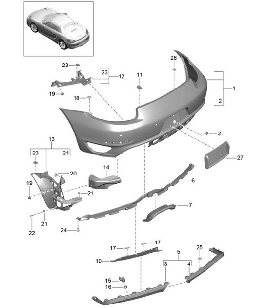 Diagram 802-012 Porsche Macan (95B) MK1 (2014-2018) Body