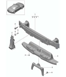 Bumper carrier - REAR - 981 Boxster / Boxster S 2012-16