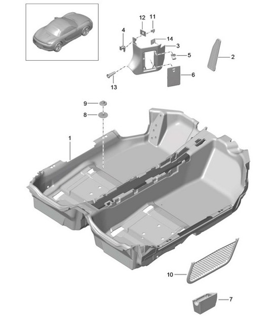 Diagram 807-010 Porsche Boxster 986 2.7L 2003-04 Body