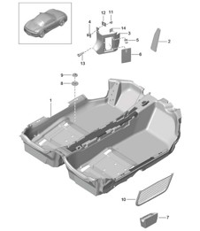 Revêtement de sol 981 Boxster / Boxster S 2012-16