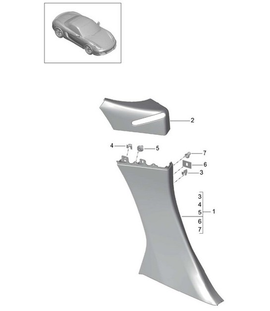 Diagram 807-020 Porsche Boxster S 986 3.2L 2003-04 Body