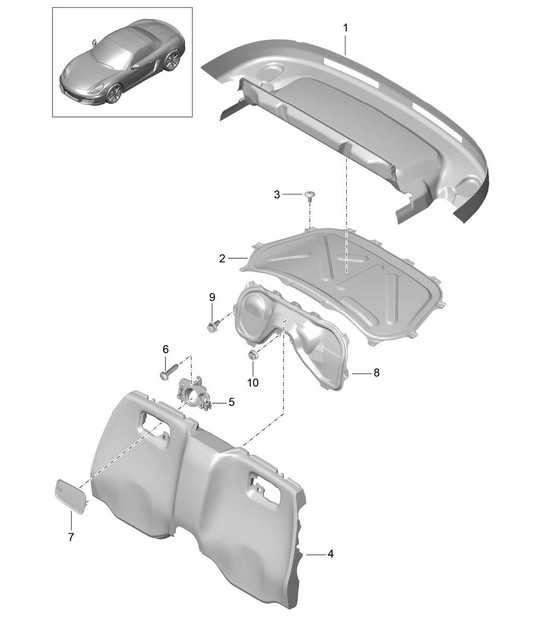 Linings / Engine bay 981 Boxster / Boxster S 2012-16