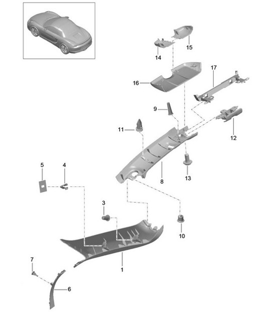 Diagram 807-055 Porsche Cayenne 92A (958) 2010-2017 Body