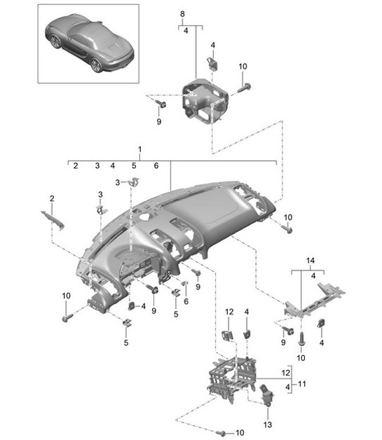 Diagram 809-000 Porsche Cayman 718C (982C) 2017>> Body