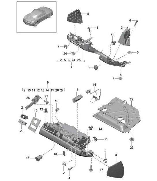 Diagram 809-010 Porsche Macan (95B) MK1 (2014-2018) Body