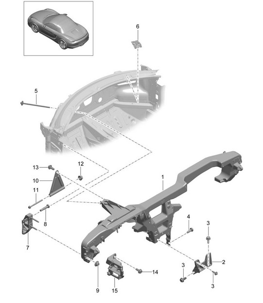 Retaining frame / Dashboard 981 Boxster / Boxster S 2012-16