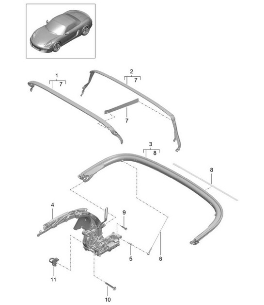 Diagram 811-010 Porsche 971.1 Panamera 4 E-Hybrid V6 2.9L 4WD 2017-20 