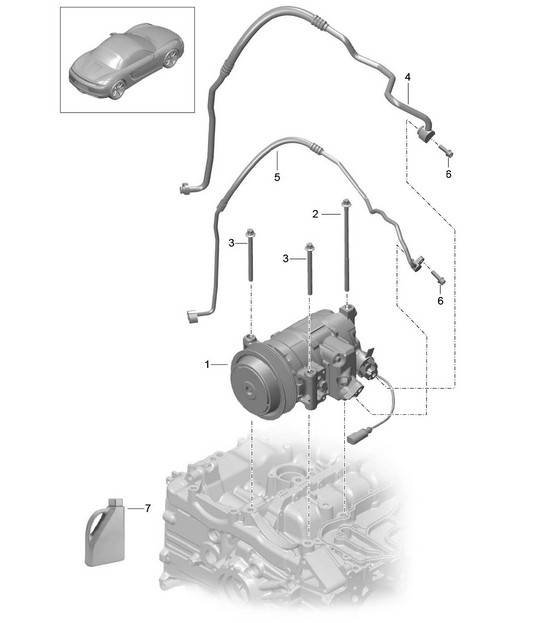 Compressor / Air conditioning 981 Boxster / Boxster S 2012-16