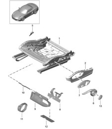 Seat frame / sports seat / Accessories / Bracket / Fire extinguishers 981 Boxster / Boxster S 2012-16