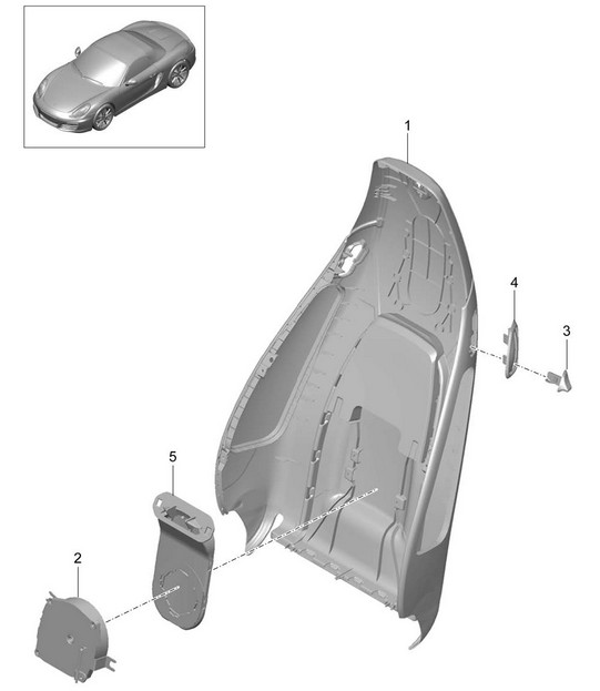 Backrest shell / Sports seat Plus / Accessories 981 Boxster / Boxster S 2012-16