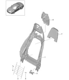 Backrest frame / Sports seat Plus / Accessories 981 Boxster / Boxster S  2012>>