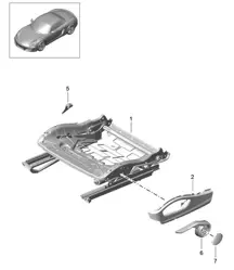 Seat frame / Sports seat Plus / Accessories repair set / seat occupied recognition / Trim for switch 981 Boxster / Boxster S 2012-16