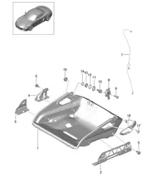 Bucket seat / Collapsible / Seat frame / Accessories 981 Boxster / Boxster S 2012-16