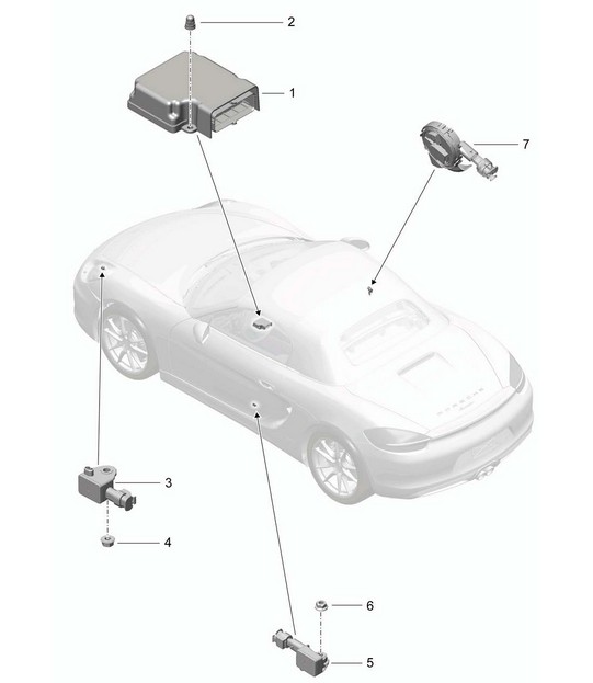 Control unit / Sensor  / Airbag  981 Boxster / Boxster S 2012-16