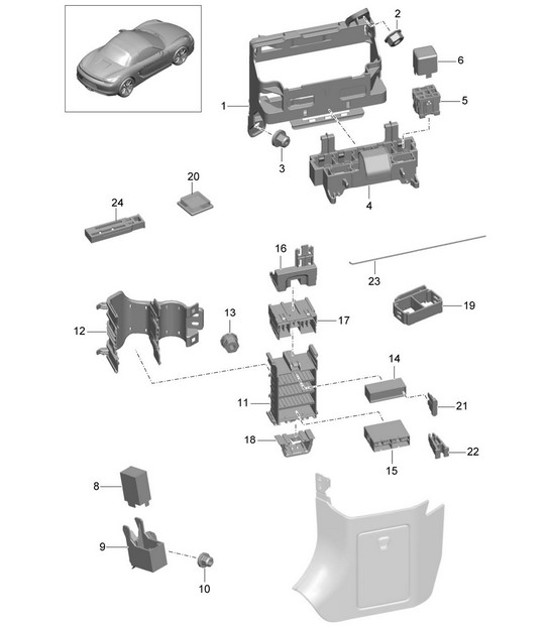 Diagram 902-000 Porsche Cayman 987C / 981C (2005-2016) Electrical equipment