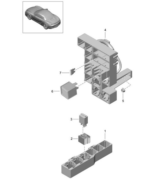 Diagram 902-001 Porsche Cayman 718C (982C) 2017>> Electrical equipment