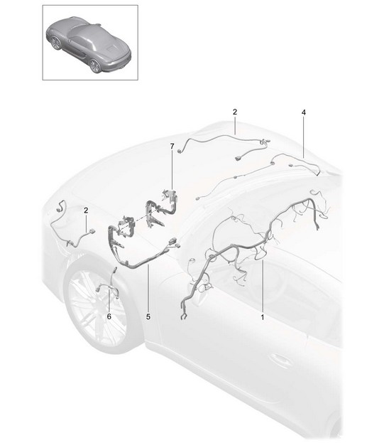 Wiring looms dashboard / Trim / Cover / Steering / Front axle 981 Boxster / Boxster S 2012-16