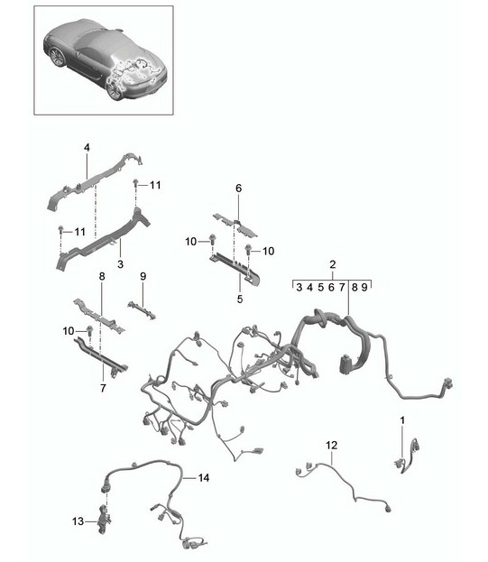 Wiring looms / Trim / Engine / Gearbox / Rear axle 981 Boxster / Boxster S 2012-16