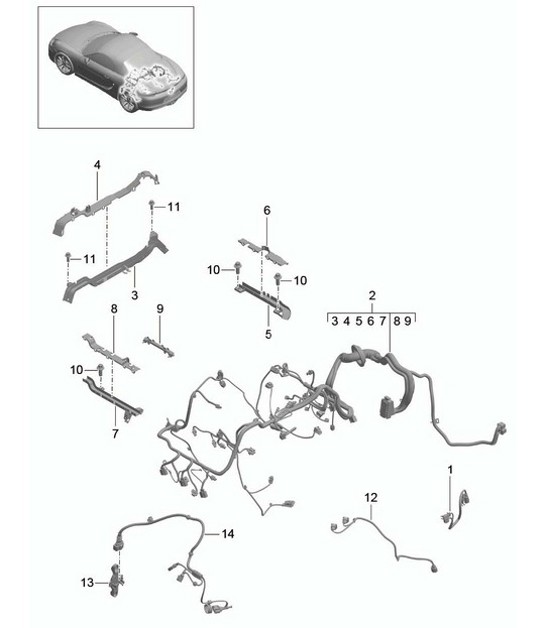 Diagram 902-020 Porsche Macan (95B) MK1 (2014-2018) Electrical equipment
