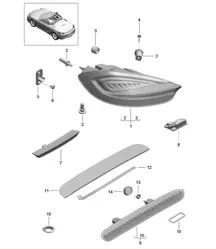 Rear light / Licence plate light / Additional brake light / Rear fog light 981 Boxster /  Boxster S 2012-16