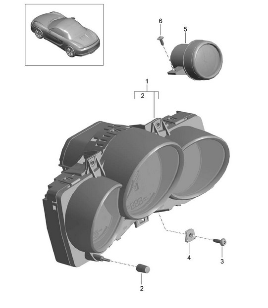 Instruments / Stopwatch 981 Boxster / Boxster S 2012-16