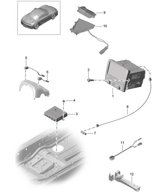 Diagram 911-000 Porsche Macan (95B) MK1 (2014-2018) Electrical equipment