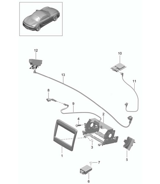 Preparation / Navigation system - Japan, PR:675 - 981 Boxster / Boxster S 2012-16