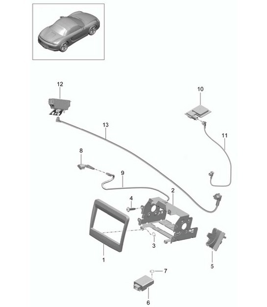 Diagram 911-001 Porsche Boxster 986 2.7L 2003-04 Electrical equipment