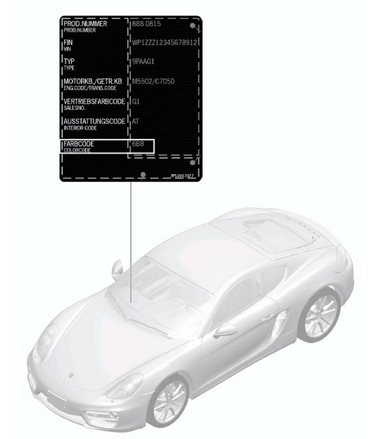 Paint touch-up applicator / Paints 981C Cayman / Cayman S 2014-16