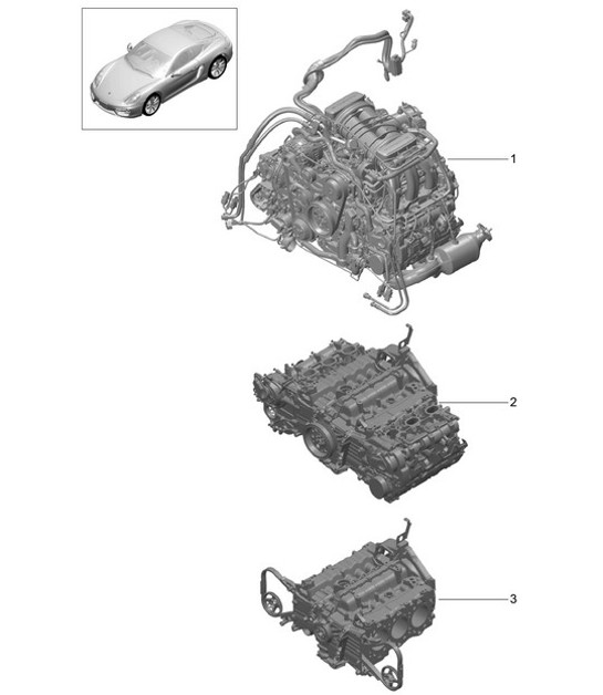 Diagram 101-000 Porsche Boxster S 718 2.5L Manual (350 Bhp) 05/2017>> Engine