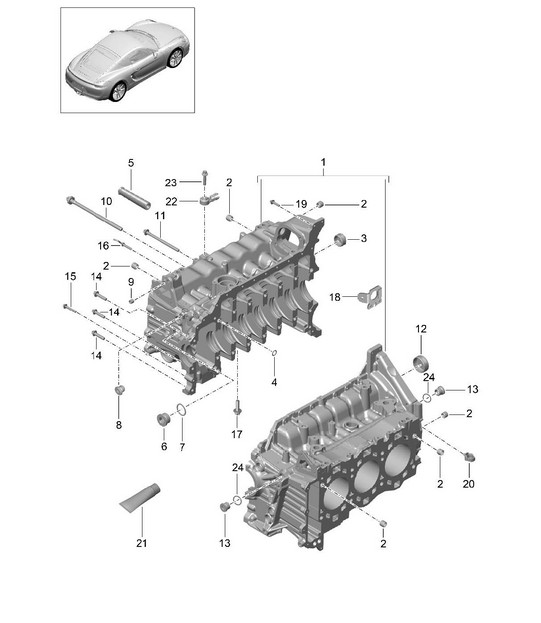 Crankcase housing 981C Cayman / Cayman S 2014-16