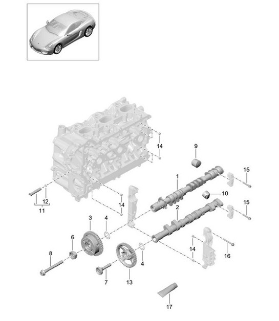 Diagram 103-010 Porsche Cayman 718C (982C) 2017>> Engine