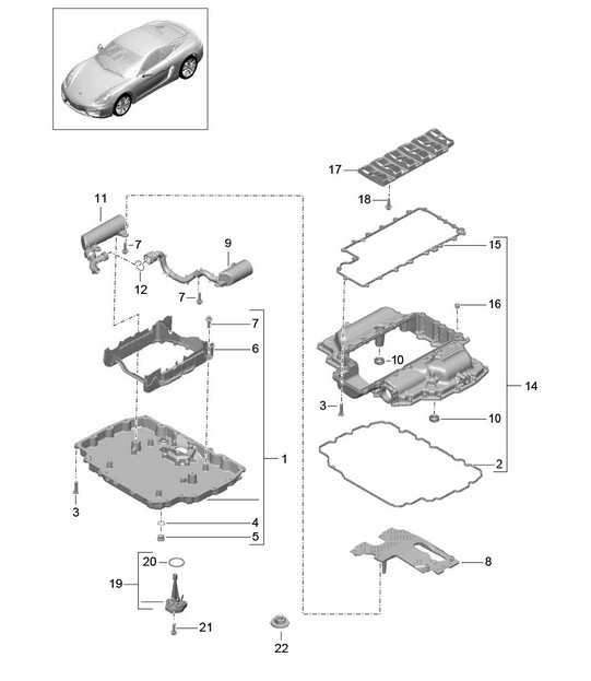 Oil sump 981C Cayman / Cayman S 2014-16