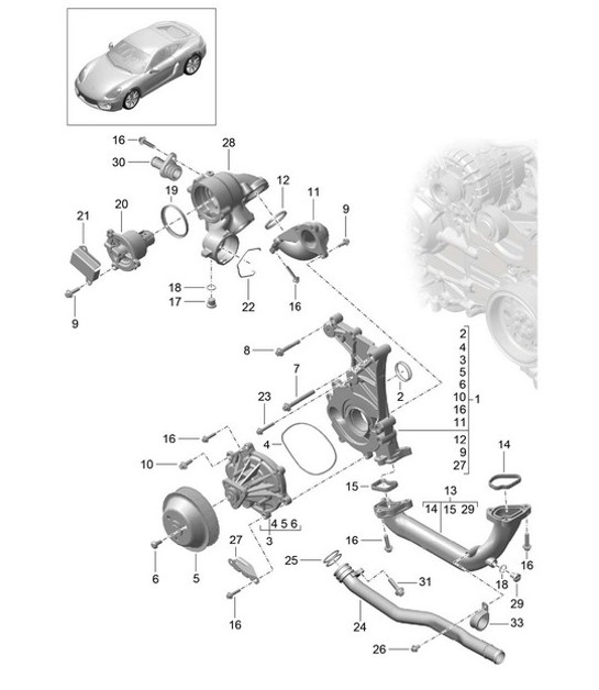 Diagram 105-000 Porsche 971.2 Panamera 4 2.9L V6 2021-23 