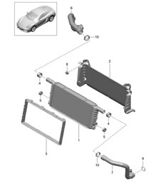 Radiator - Center - 981C Cayman / Cayman S 2014-16