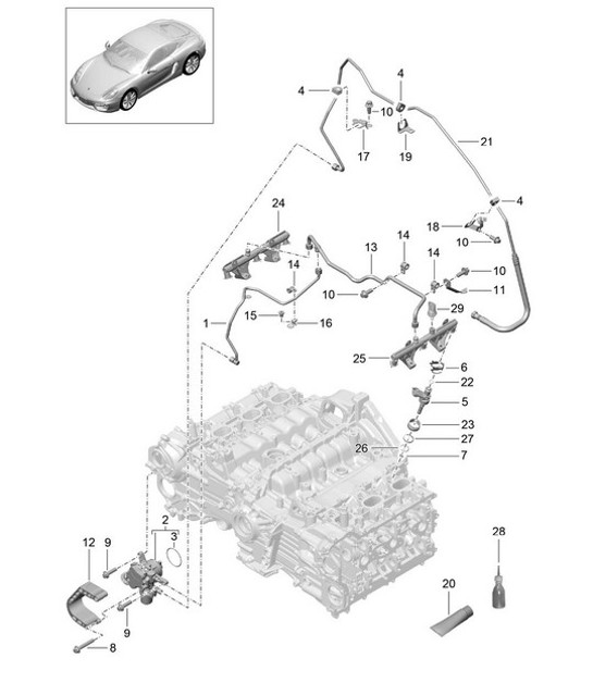 Diagram 107-005 Porsche Macan (95B) MK1 (2014-2018) Engine