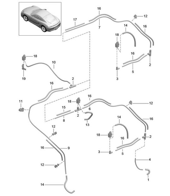 Diagram 107-015 Porsche Boxster GTS 718 4.0L PDK（400 马力） 引擎