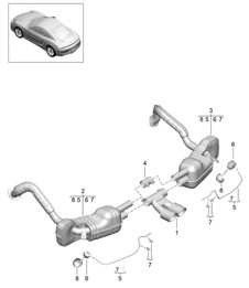 Sports exhaust system (PR:XLF) 981C Cayman / Cayman S 2014-16