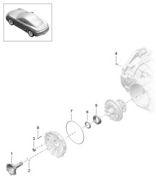Manual gearbox / Individual parts / limited slip differential / Drive flange (Model: G8100,G8120) 981C Cayman / Cayman S 2014-16