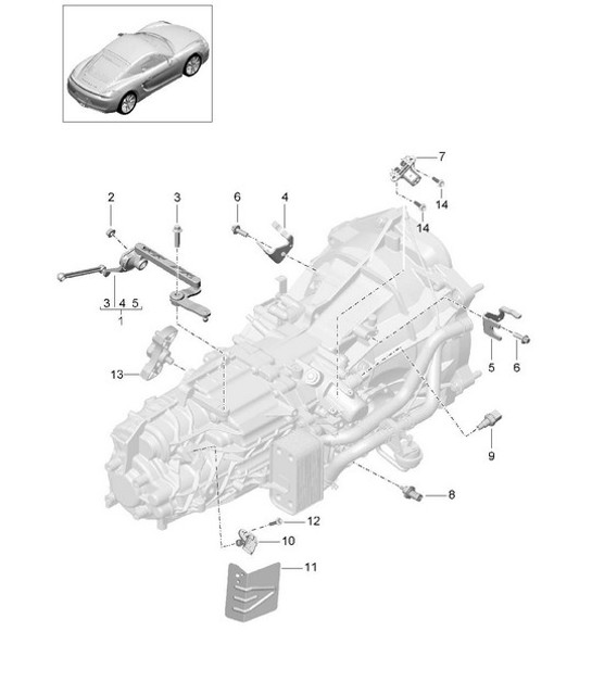 Diagram 302-010 Porsche 997 Carrera 2 3.6L 2005>> Übertragung