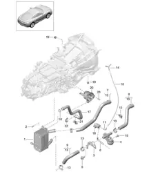 Manual gearbox / Heat exchanger / Oil pipe / Water pipe (Model: G8100,G8120) 981C Cayman / Cayman S 2014-16
