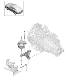 Transmission suspension / Threaded joint  / Engine 981C Cayman / Cayman S 2014-16