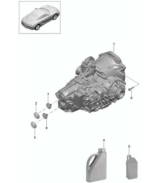 - PDK - Gearbox / Replacement transmission (Model: CG205,CG225) 981C Cayman / Cayman S 2014-16