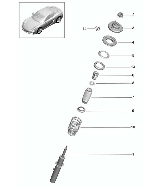 Vibration damper 981 Cayman S / Cayman S 2014-16