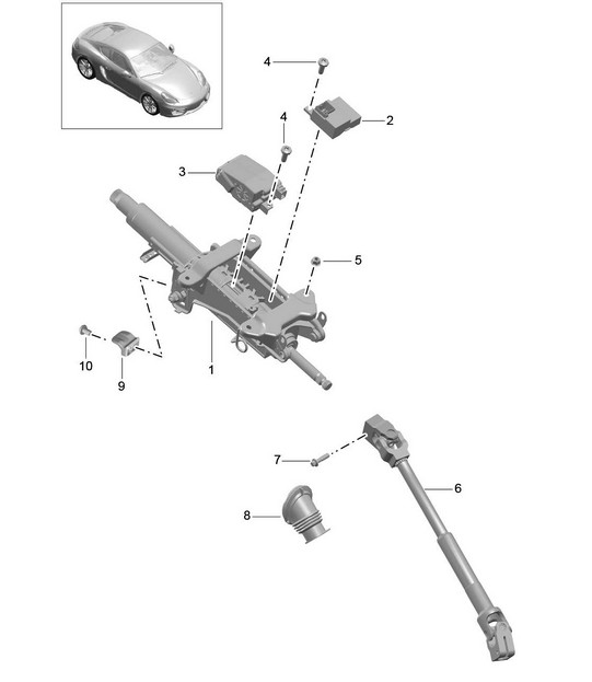 Steering column / Intermediate steering shaft 981C Cayman / Cayman S 2014-16