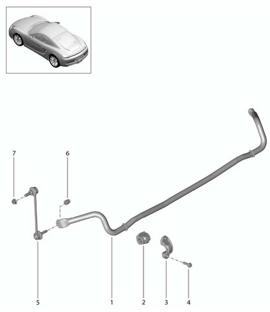 Diagram 501-003 Porsche Macan (95B) MK1 (2014-2018) Rear Axle