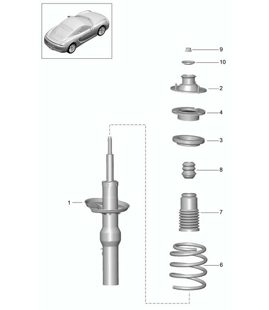 Shock absorbers / Coil spring 981C Cayman / Cayman S 2014-16