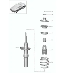 Shock absorbers / Coil spring 981C Cayman / Cayman S 2014-16