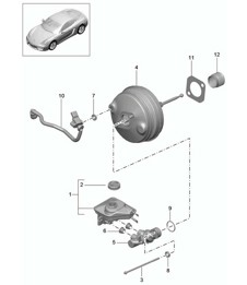 Brake master cylinder / Brake servo 981C Cayman / Cayman S 2014-16