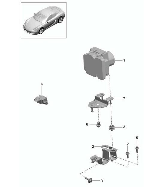 Hydraulic unit / anti-locking brake syst. -abs - / Control  981C Cayman / Cayman S 2014-16